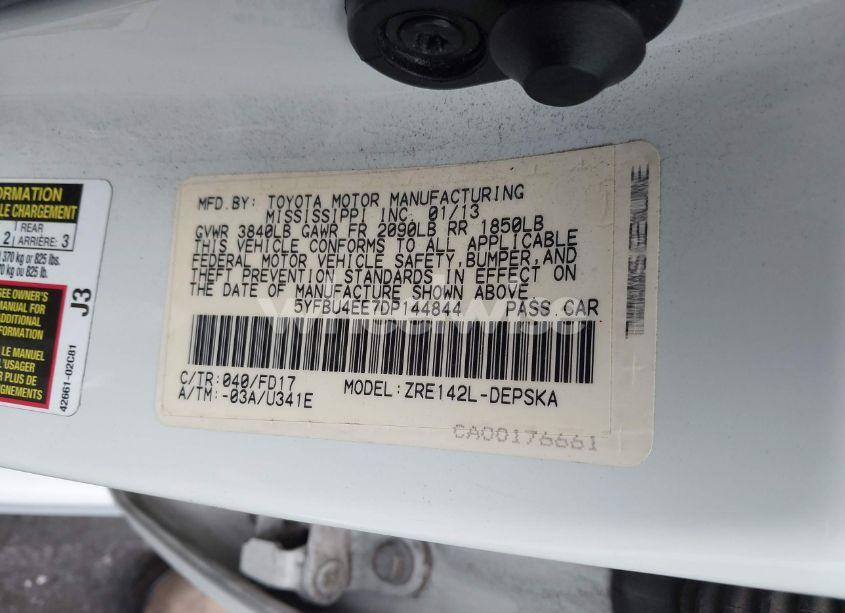 Photo 9 of 2013 Toyota Corolla S (VIN 5YFBU4EE7DP144844)