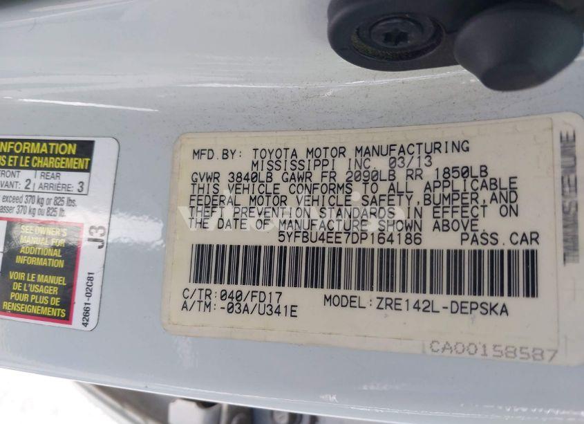 Photo 9 of 2013 Toyota Corolla S (VIN 5YFBU4EE7DP164186)