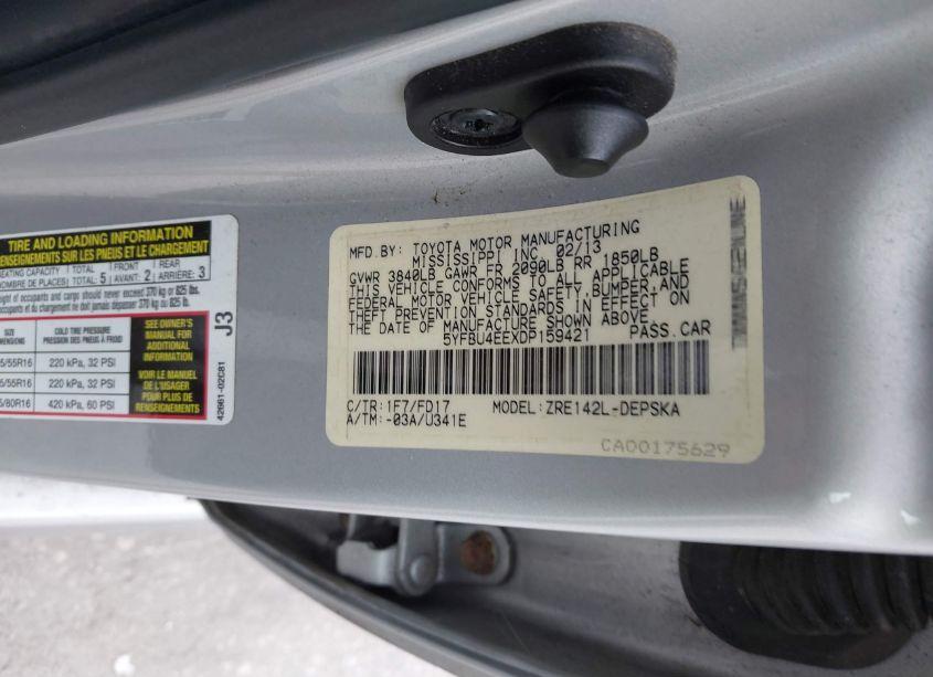 Photo 9 of 2013 Toyota Corolla S (VIN 5YFBU4EEXDP159421)