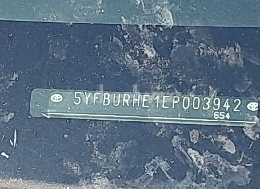 Photo 9 of 2014 Toyota Corolla LE (VIN 5YFBURHE1EP003942)