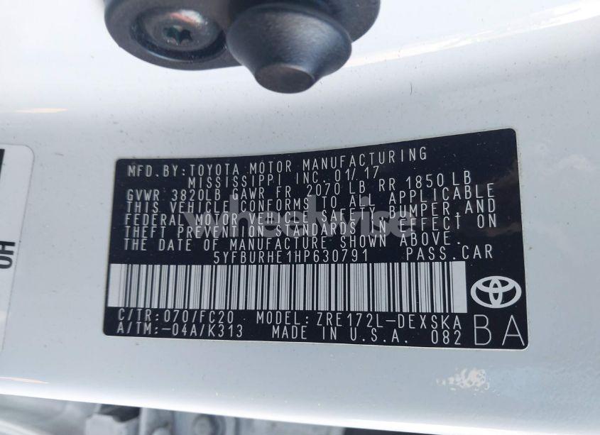 Photo 9 of 2017 Toyota Corolla SE SPECIAL EDITION (VIN 5YFBURHE1HP630791)