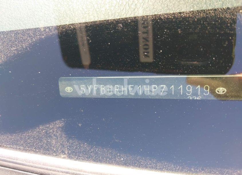 Photo 9 of 2017 Toyota Corolla LE (VIN 5YFBURHE1HP711919)