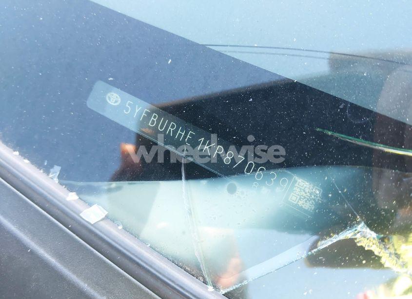 Photo 9 of 2019 Toyota Corolla LE (VIN 5YFBURHE1KP870639)