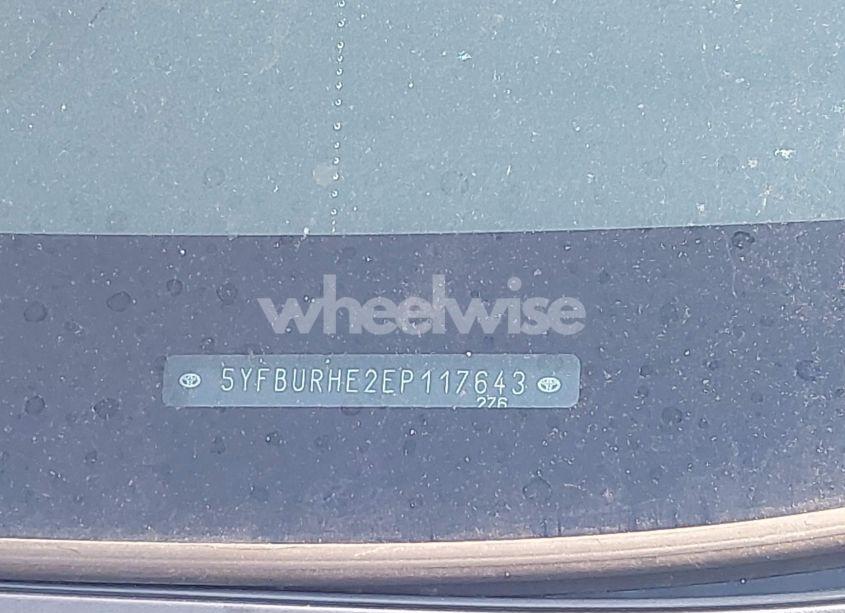 Photo 9 of 2014 Toyota Corolla L (VIN 5YFBURHE2EP117643)