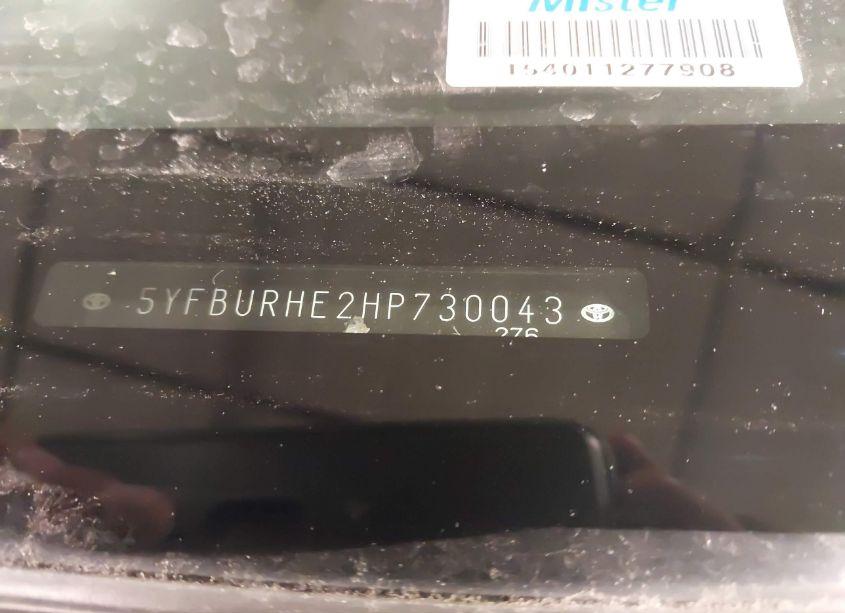 Photo 9 of 2017 Toyota Corolla LE (VIN 5YFBURHE2HP730043)