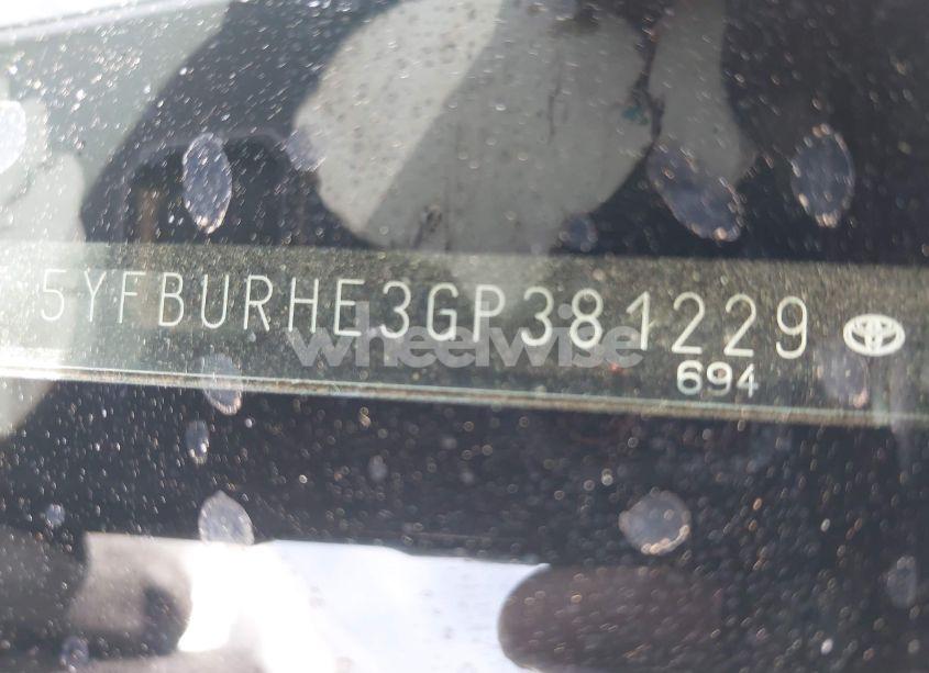 Photo 9 of 2016 Toyota Corolla LE (VIN 5YFBURHE3GP381229)