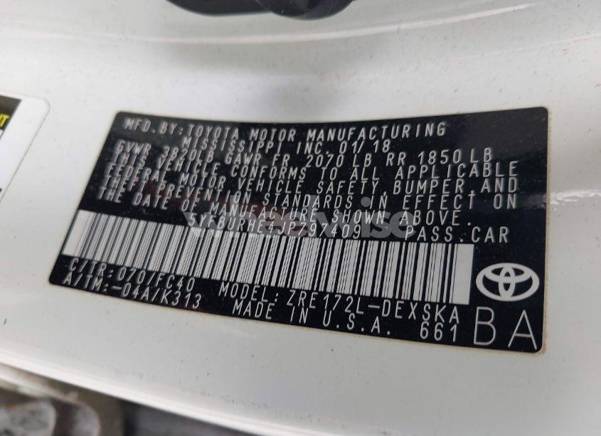 Photo 9 of 2018 Toyota Corolla SE (VIN 5YFBURHE4JP797409)