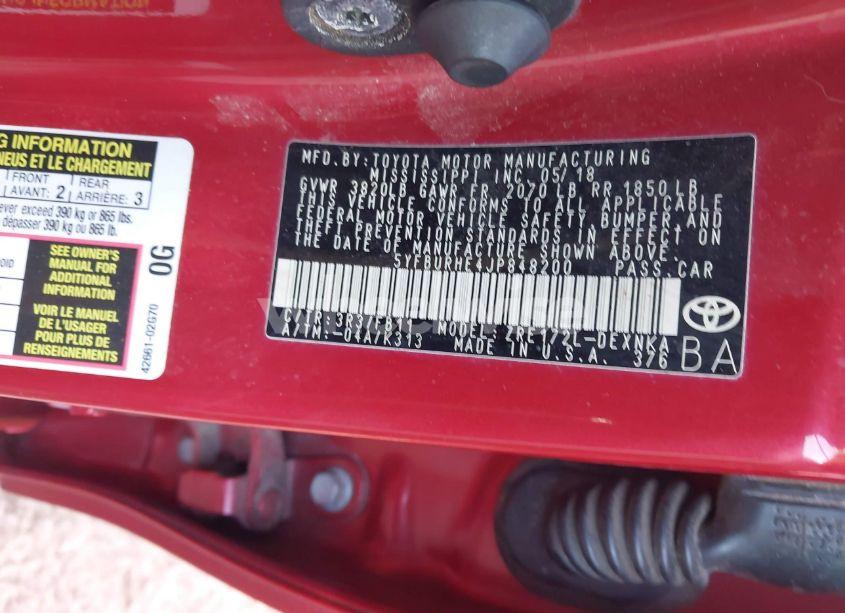 Photo 9 of 2018 Toyota Corolla LE (VIN 5YFBURHE4JP848200)