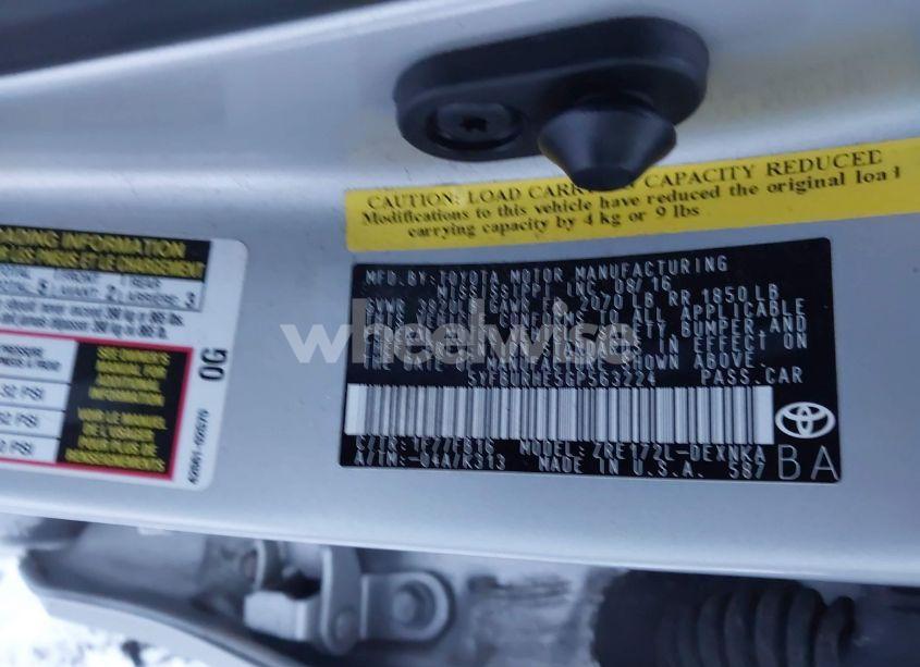 Photo 9 of 2016 Toyota Corolla LE (VIN 5YFBURHE5GP563224)