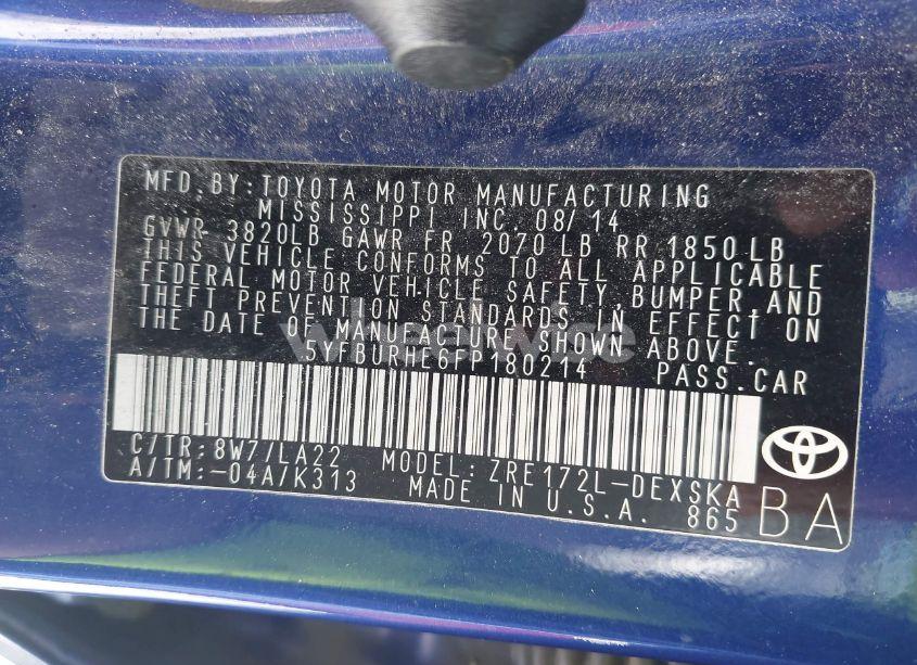 Photo 9 of 2015 Toyota Corolla S PREMIUM (VIN 5YFBURHE6FP180214)