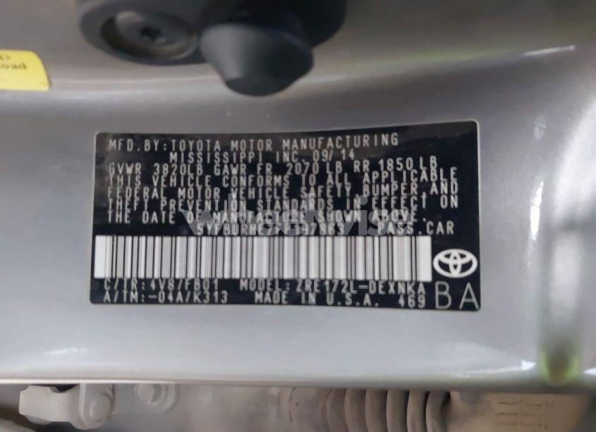 Photo 9 of 2015 Toyota Corolla LE (VIN 5YFBURHE7FP197863)