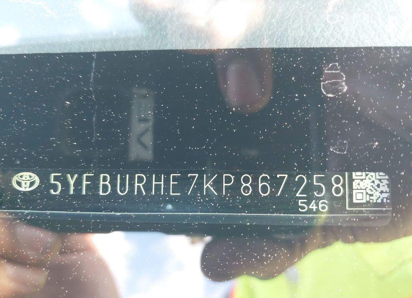 Photo 9 of 2019 Toyota Corolla LE (VIN 5YFBURHE7KP867258)