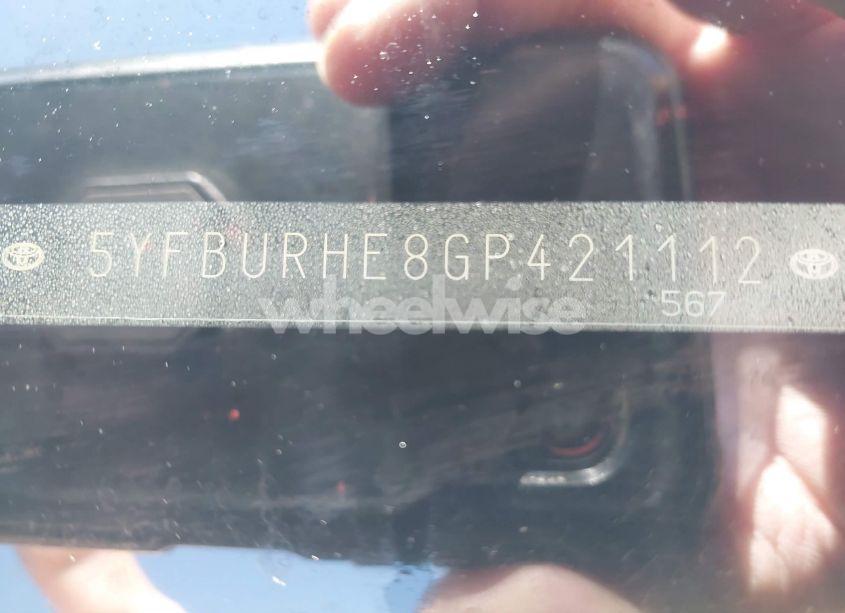 Photo 9 of 2016 Toyota Corolla S PLUS (VIN 5YFBURHE8GP421112)