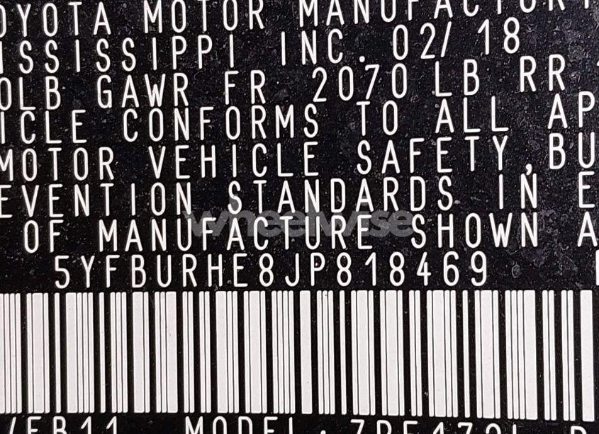 Photo 9 of 2018 Toyota Corolla LE (VIN 5YFBURHE8JP818469)