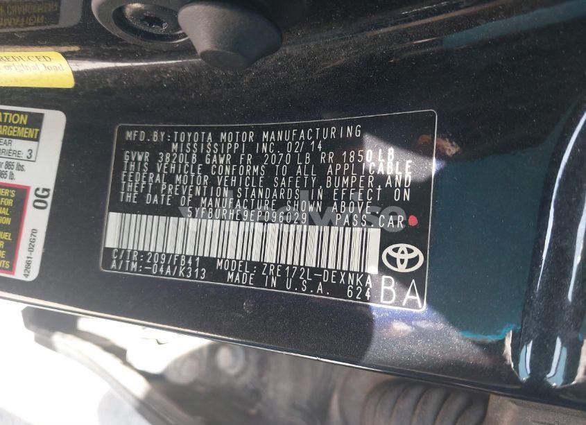 Photo 9 of 2014 Toyota Corolla LE PLUS (VIN 5YFBURHE9EP096029)