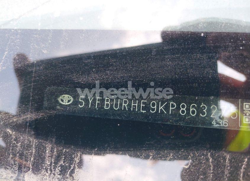 Photo 9 of 2019 Toyota Corolla LE (VIN 5YFBURHE9KP863275)