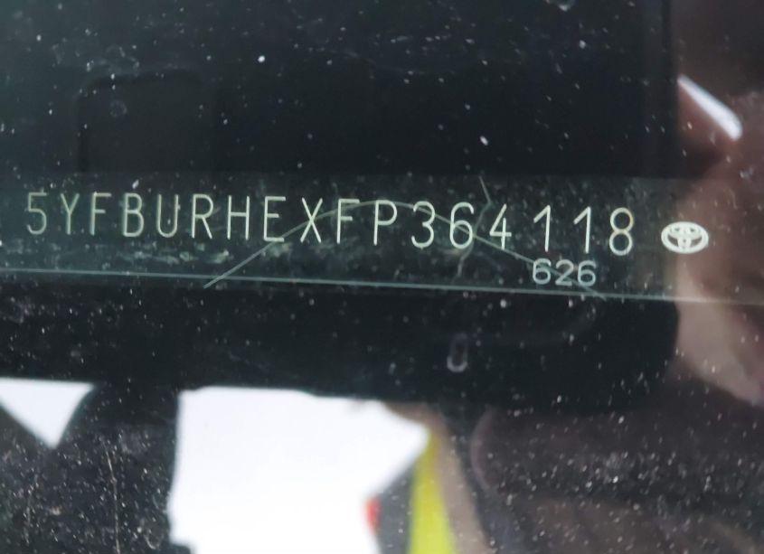 Photo 9 of 2015 Toyota Corolla L (VIN 5YFBURHEXFP364118)