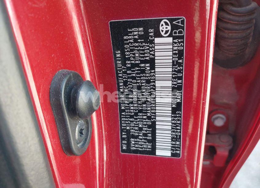 Photo 9 of 2018 Toyota Corolla L/LE/SE/XLE/XSE (VIN 5YFBURHEXJP791694)