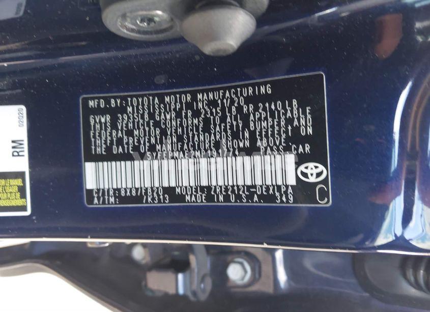 Photo 9 of 2021 Toyota Corolla LE (VIN 5YFEPMAE2MP191774)