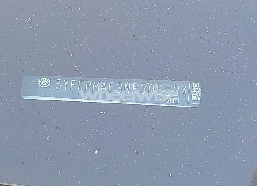 Photo 9 of 2022 Toyota Corolla LE (VIN 5YFEPMAE3NP305234)