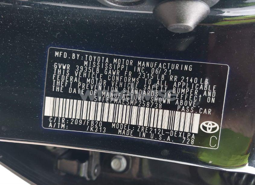 Photo 9 of 2021 Toyota Corolla LE (VIN 5YFEPMAE5MP258738)