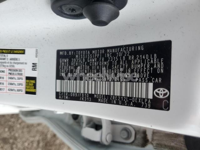 Photo 13 of 2022 TOYOTA COROLLA LE (VIN 5YFEPMAE5NP377455)