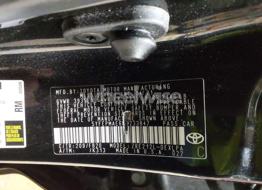 Photo 9 of 2021 Toyota Corolla LE (VIN 5YFEPMAE6MP233847)