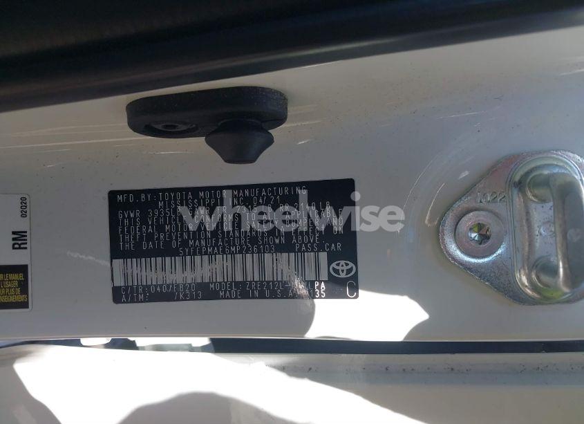 Photo 9 of 2021 Toyota Corolla LE (VIN 5YFEPMAE6MP236103)