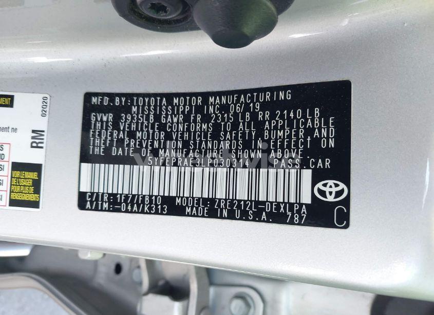 Photo 9 of 2020 Toyota Corolla LE (VIN 5YFEPRAE3LP030314)