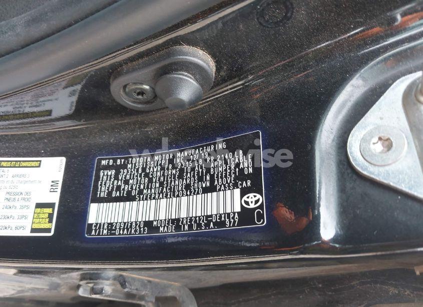 Photo 9 of 2020 Toyota Corolla LE (VIN 5YFEPRAEXLP094270)