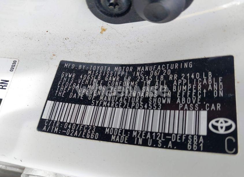 Photo 9 of 2020 Toyota Corolla SE 6MT (VIN 5YFM4RCE7LP054553)