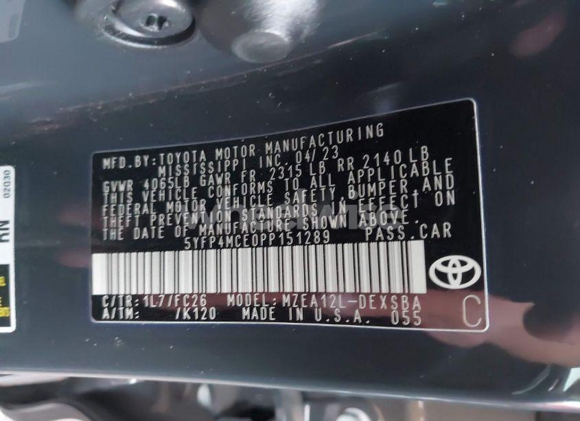 Photo 9 of 2023 Toyota Corolla SE (VIN 5YFP4MCE0PP151289)