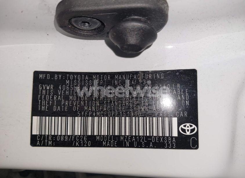 Photo 9 of 2023 Toyota Corolla SE (VIN 5YFP4MCE0PP151910)