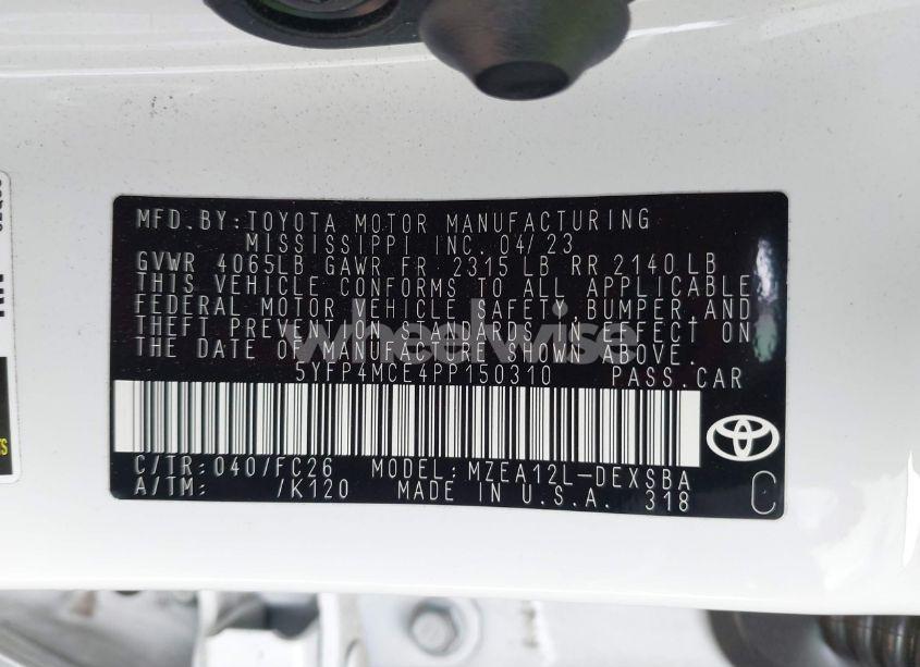 Photo 9 of 2023 Toyota Corolla SE (VIN 5YFP4MCE4PP150310)