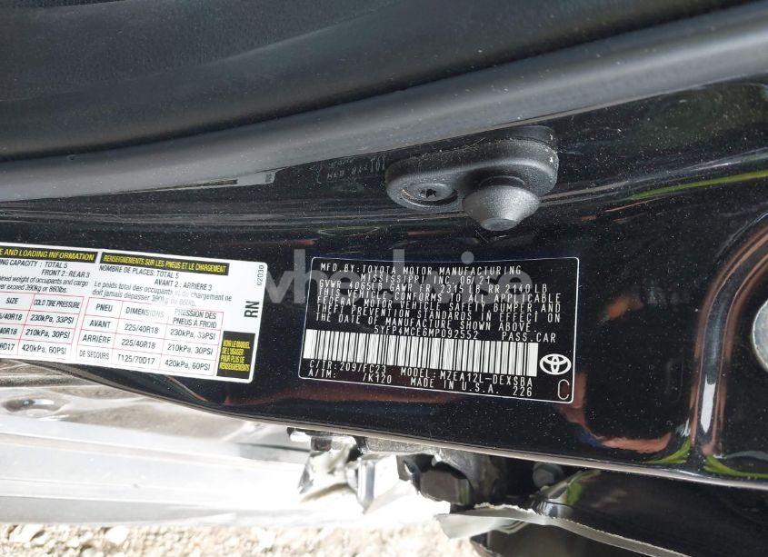 Photo 9 of 2021 Toyota Corolla SE (VIN 5YFP4MCE6MP092552)