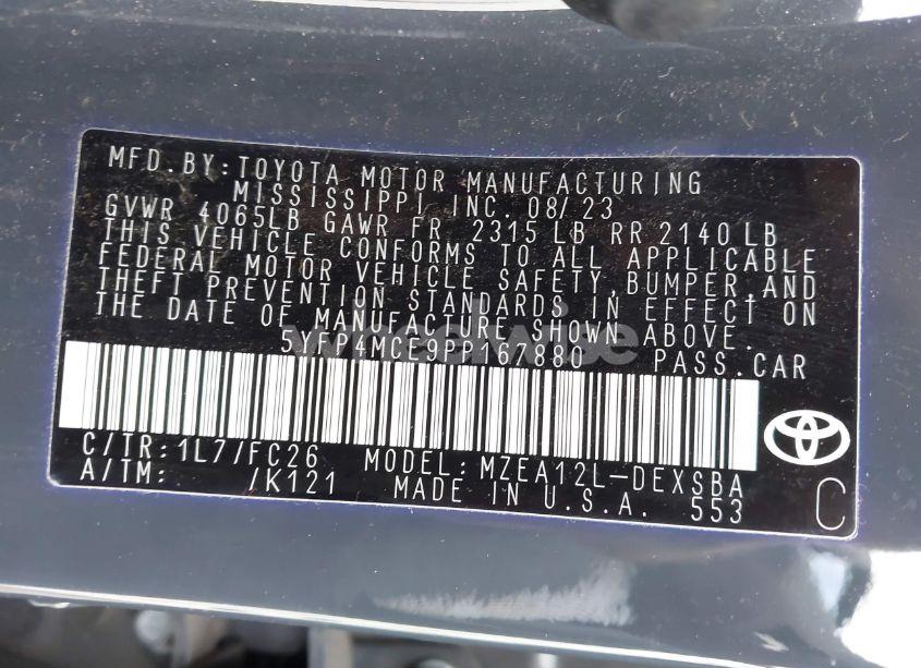 Photo 9 of 2023 Toyota Corolla SE (VIN 5YFP4MCE9PP167880)