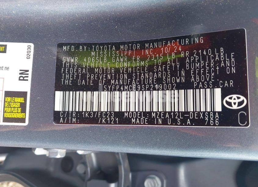 Photo 9 of 2025 Toyota Corolla SE (VIN 5YFP4MCE9SP219002)