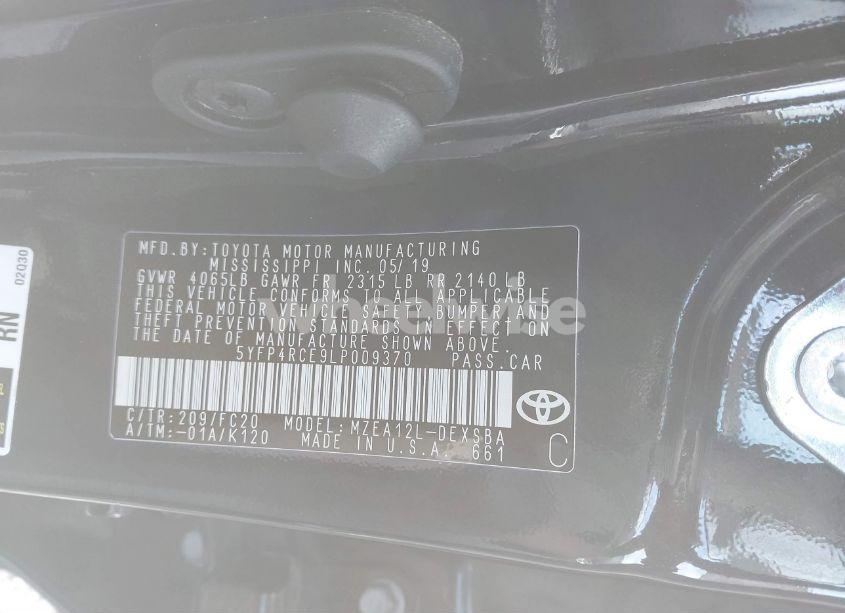 Photo 9 of 2020 Toyota Corolla SE (VIN 5YFP4RCE9LP009370)