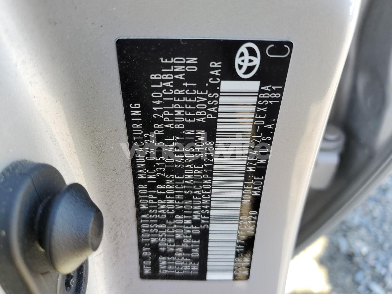 Photo 13 of 2022 TOYOTA COROLLA SE (VIN 5YFS4MCE0NP112368)