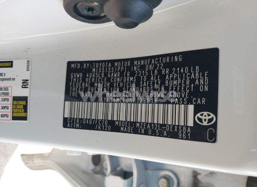 Photo 9 of 2022 Toyota Corolla SE NIGHTSHADE EDITION (VIN 5YFS4MCE0NP128019)