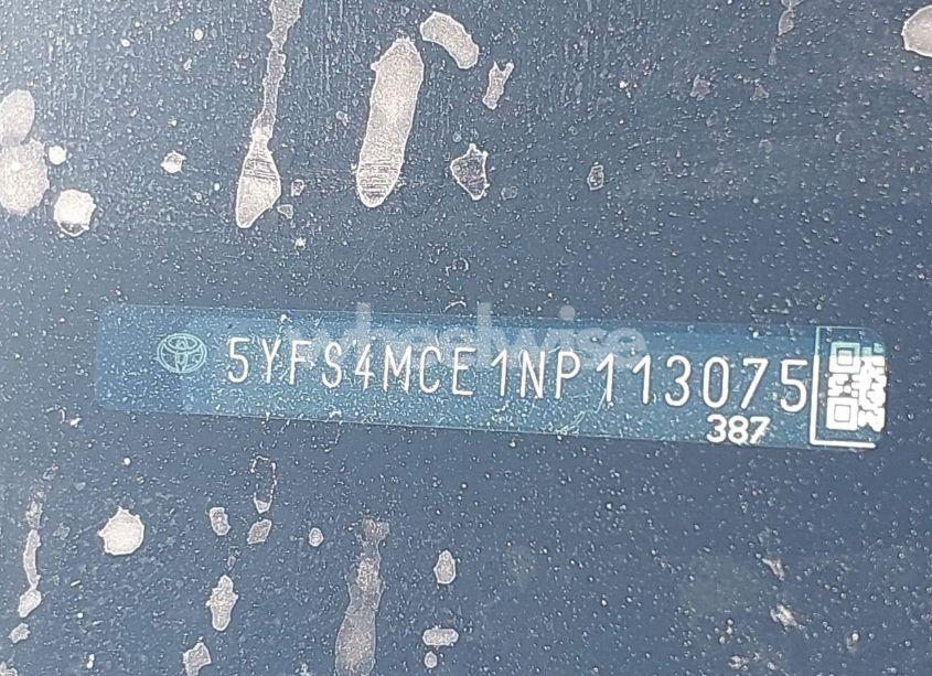 Photo 9 of 2022 Toyota Corolla SE (VIN 5YFS4MCE1NP113075)