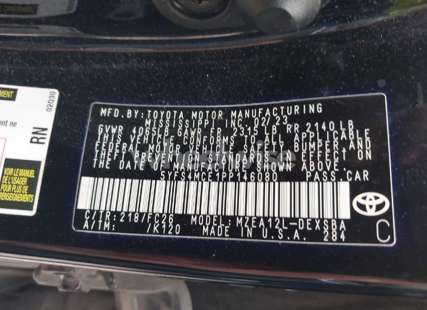 Photo 9 of 2023 Toyota Corolla SE (VIN 5YFS4MCE1PP146080)