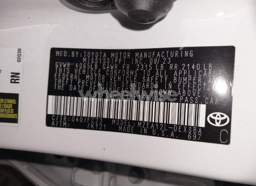 Photo 9 of 2023 Toyota Corolla SE (VIN 5YFS4MCE1PP168306)