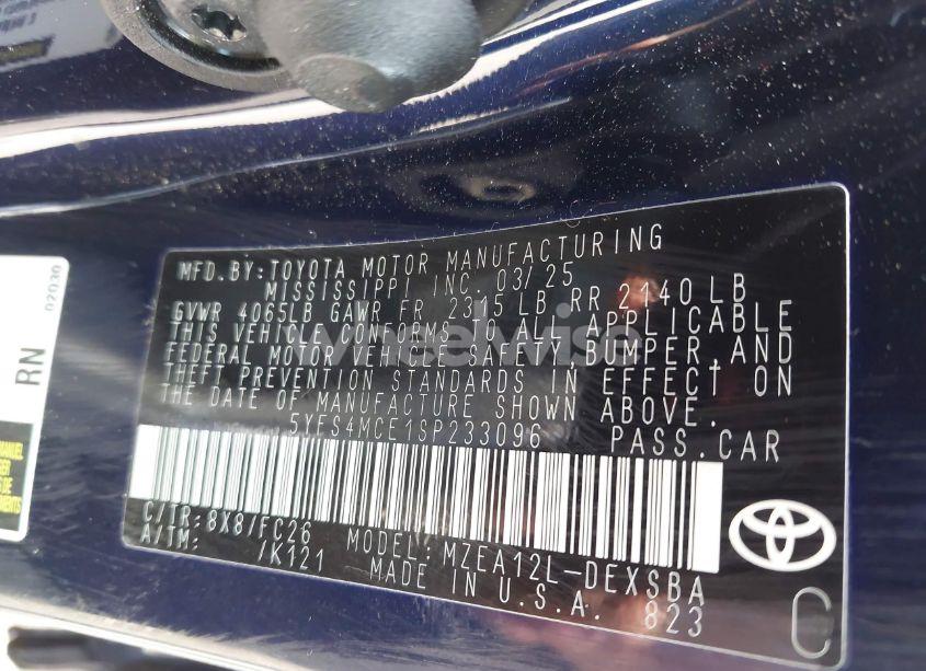 Photo 9 of 2025 Toyota Corolla SE (VIN 5YFS4MCE1SP233096)