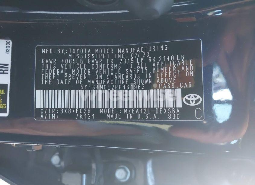 Photo 9 of 2023 Toyota Corolla SE (VIN 5YFS4MCE2PP161963)