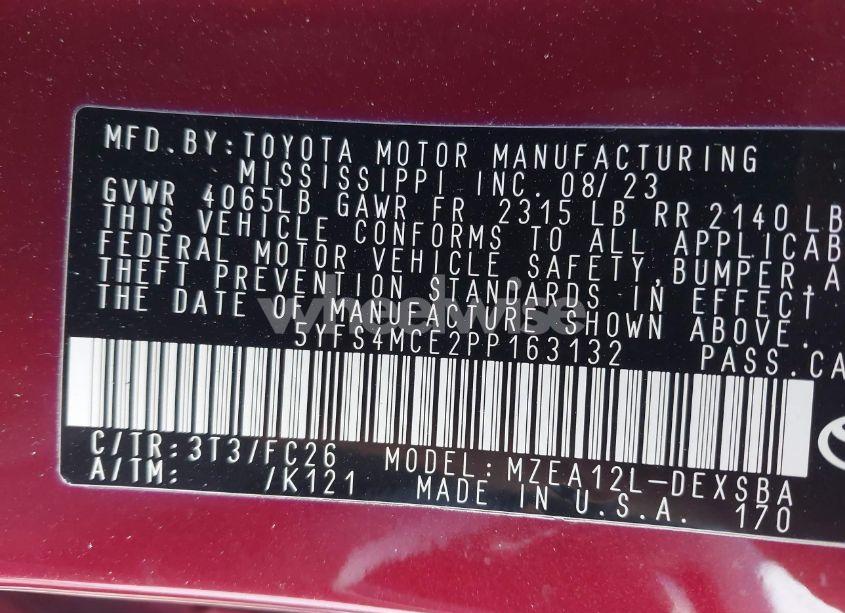 Photo 9 of 2023 Toyota Corolla SE (VIN 5YFS4MCE2PP163132)