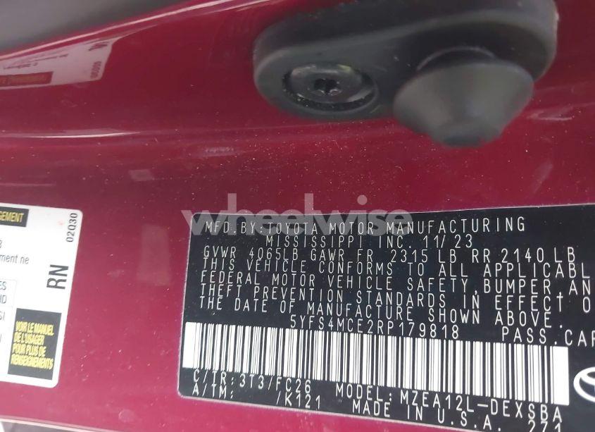 Photo 9 of 2024 Toyota Corolla SE (VIN 5YFS4MCE2RP179818)