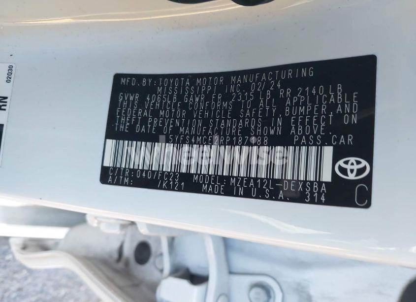 Photo 9 of 2024 Toyota Corolla SE (VIN 5YFS4MCE2RP187188)