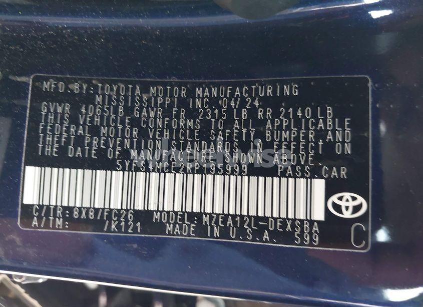 Photo 9 of 2024 Toyota Corolla SE (VIN 5YFS4MCE2RP195999)