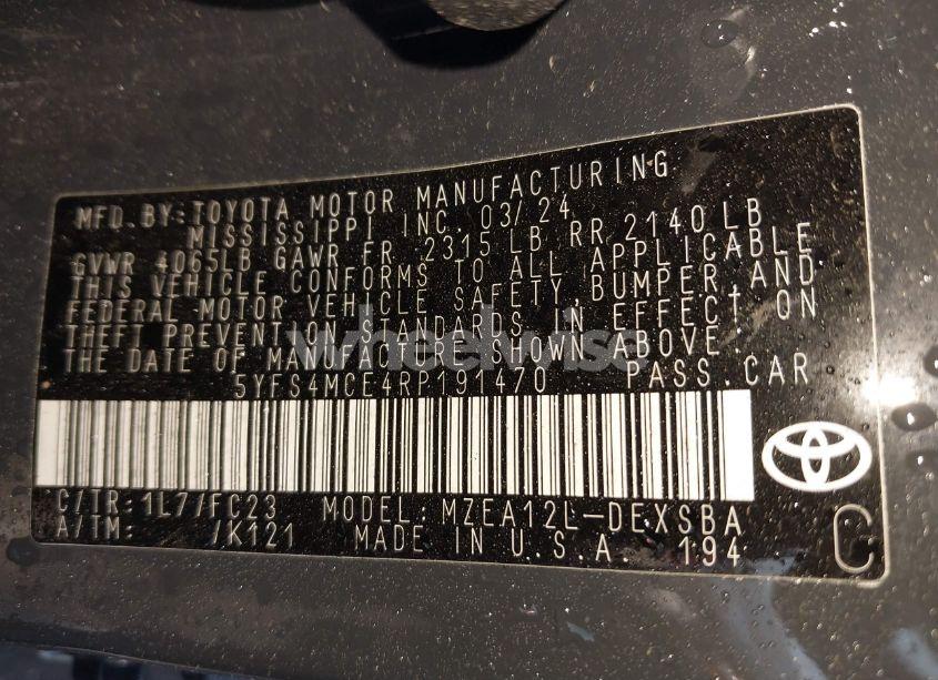 Photo 9 of 2024 Toyota Corolla SE (VIN 5YFS4MCE4RP191470)